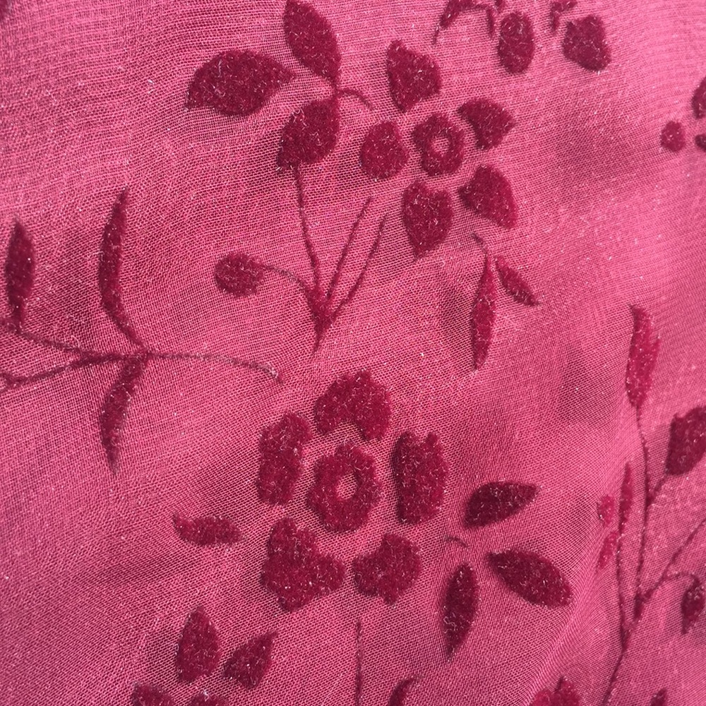 Sheer and floral velour teared vintage dress 8 - Picture 4 of 8